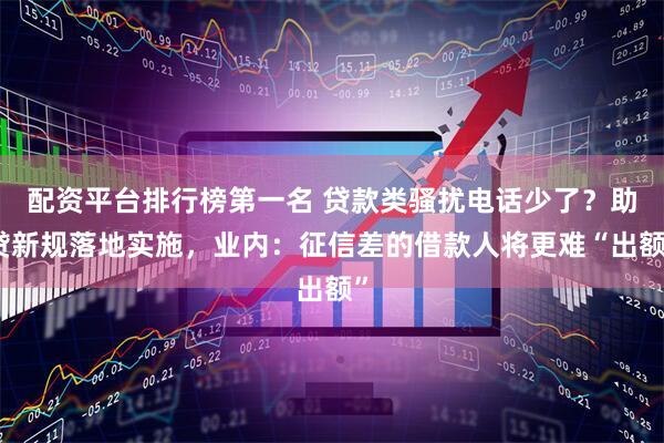 配资平台排行榜第一名 贷款类骚扰电话少了？助贷新规落地实施，业内：征信差的借款人将更难“出额”